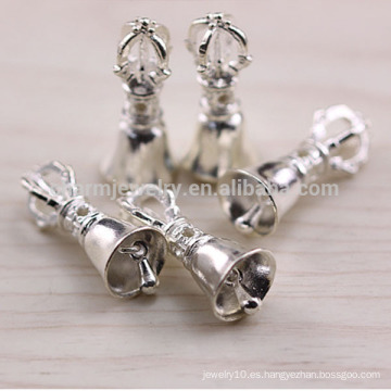 Sef065 hallazgos de la joyería de plata de DIY, tendencia 925 sterling sliver charm Christmas bell &amp; crown &amp; dumbbell for bracelets pendants